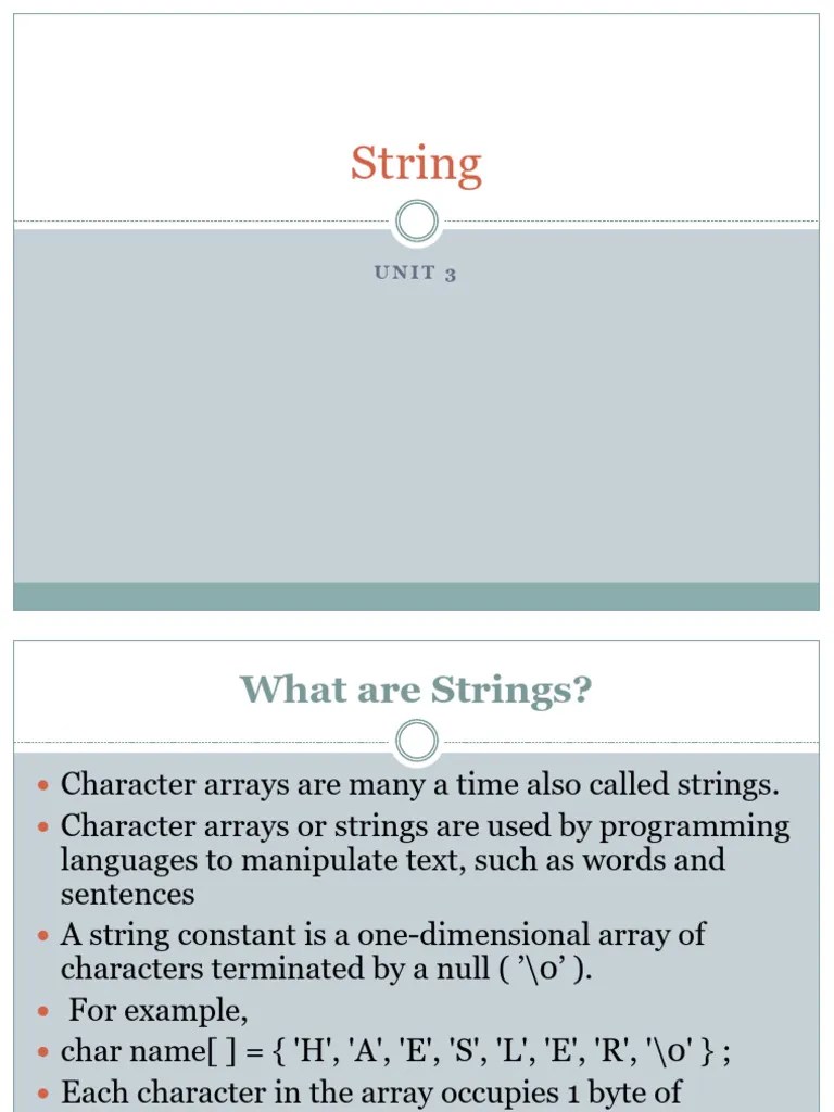 Strings | PDF | String (Computer Science) | Computer Programming