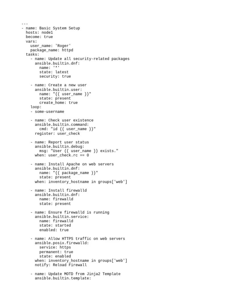 Ansible Playbook Example | PDF