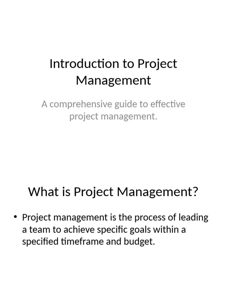 Introduction To Project Management | PDF
