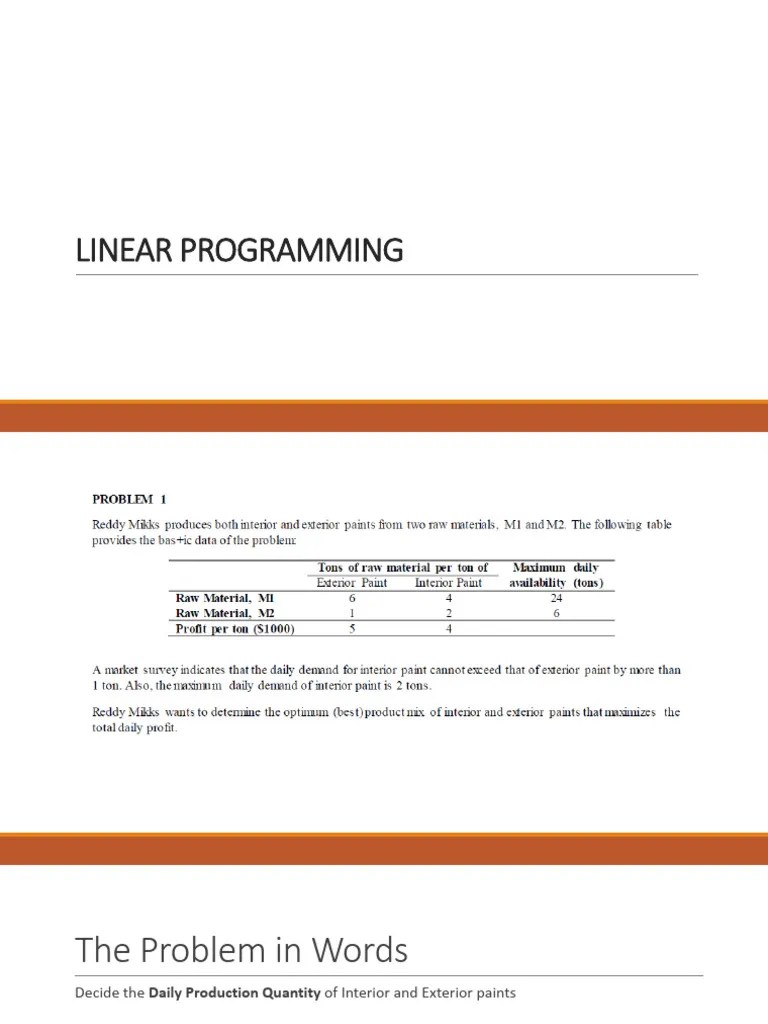 Lecture 2 - Introduction To Linear Programming | PDF | Numerical Analysis | Mathematical ...