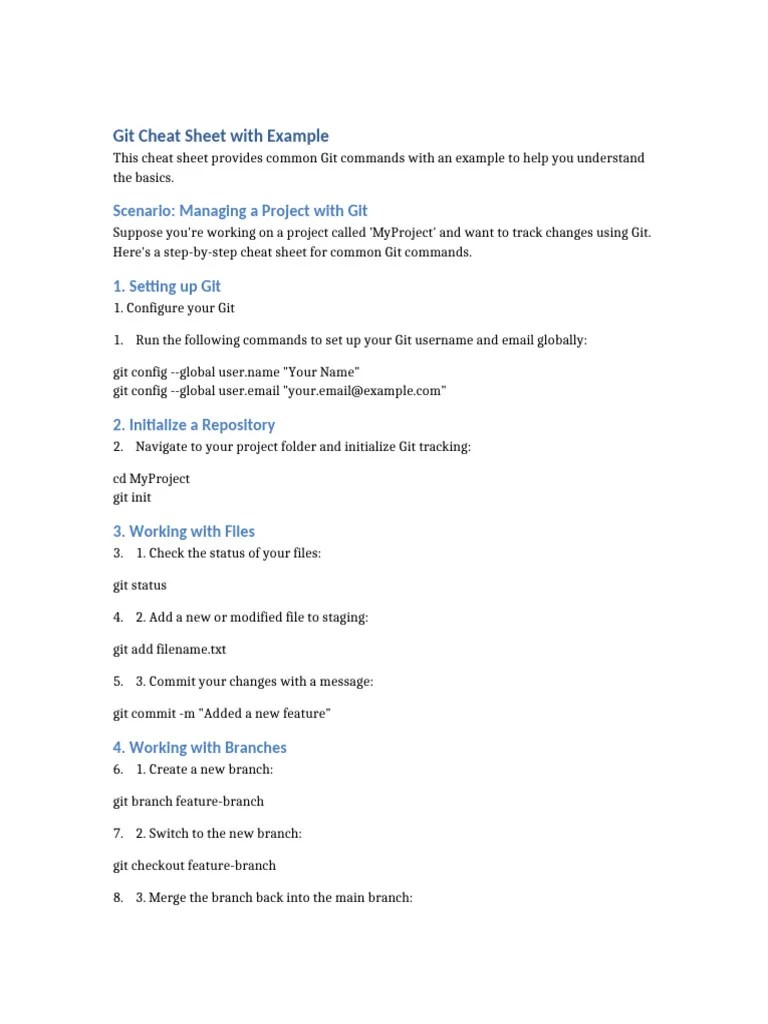 Git Cheat Sheet | PDF