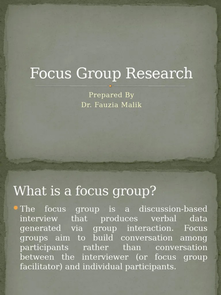 Focus Group Research | PDF | Focus Group | Cognition