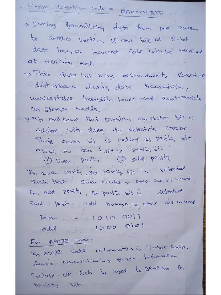 Error Detection And Error Correction Code. Party Bit & Hamming Code. | PDF