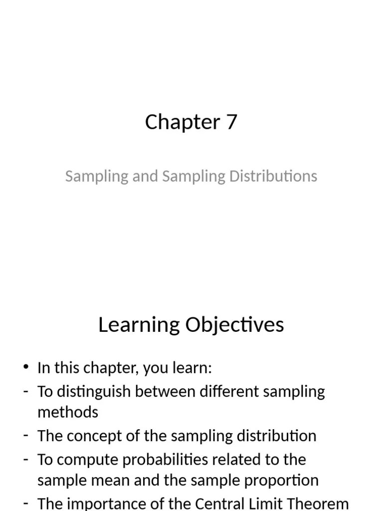 Chapter 7 Sampling And Sampling Distributions | PDF | Sampling ...