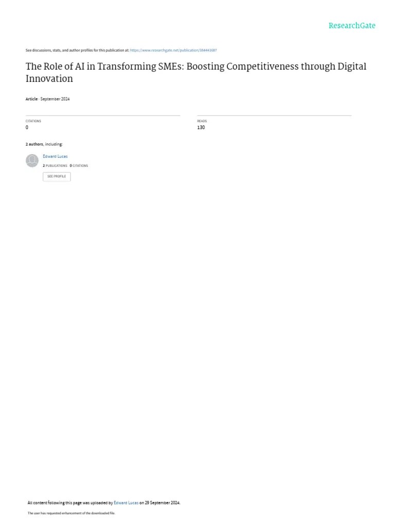 The Role Of AI In Transforming SMEs Boosting Competitiveness Through ...