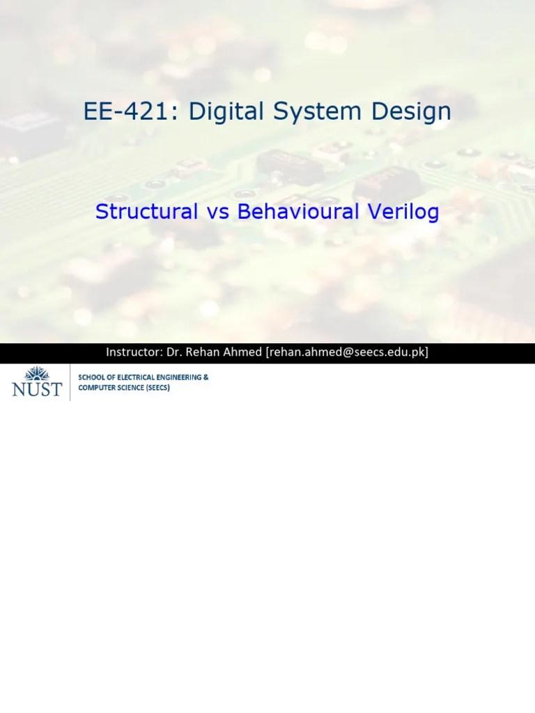 L03 - Verilog - Structural Vs Behaviroual HDL | PDF | Hardware Description Language | Electronic ...