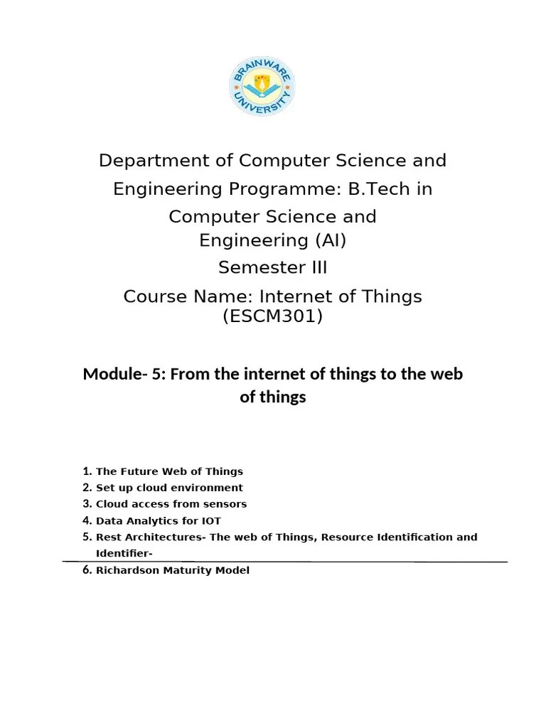 IoT Note Module 5 | PDF | Internet Of Things | World Wide Web