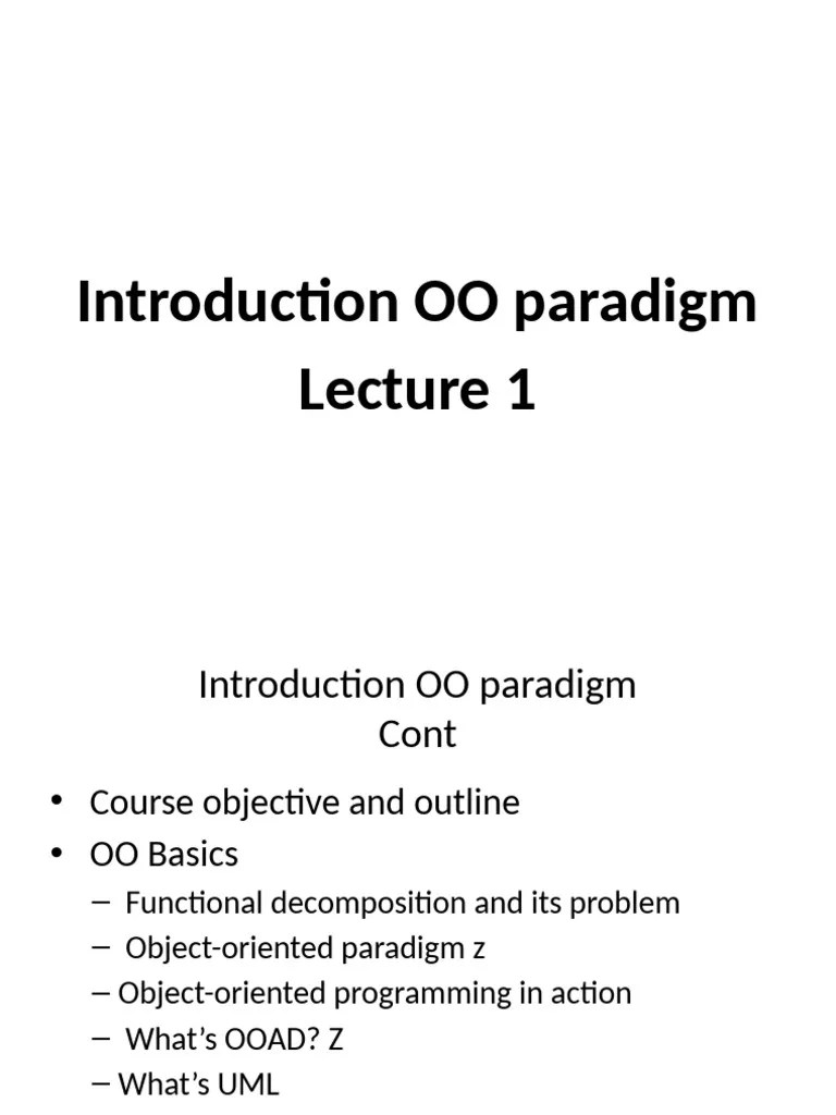 Ooad 1 | PDF | Class (Computer Programming) | Object Oriented Programming