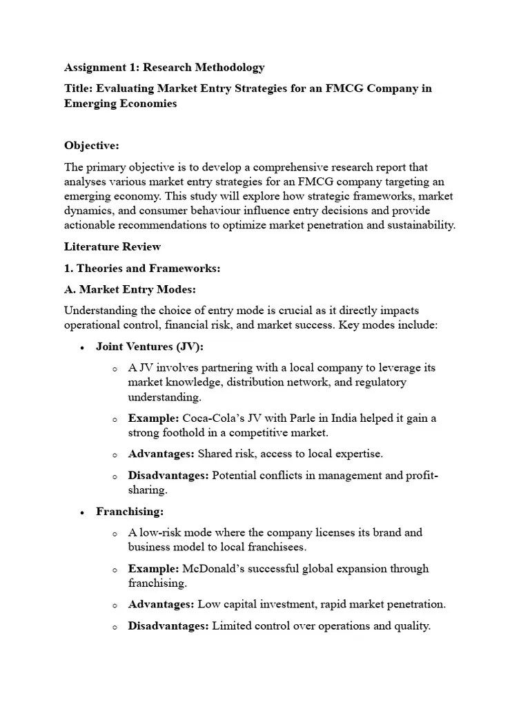 Research Methodology - Assignment1 | PDF | Market (Economics ...