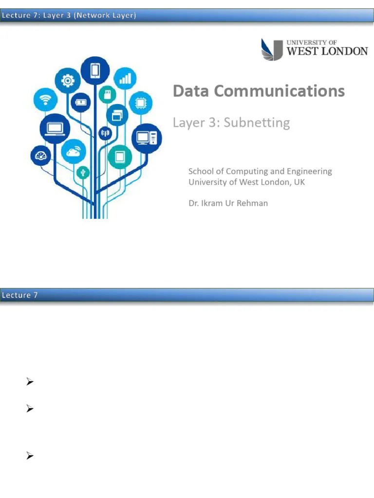 Lecture 07 | PDF | Ip Address | Network Architecture