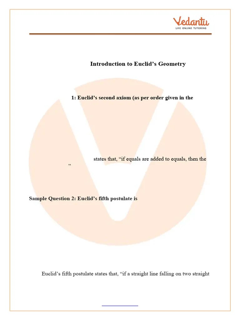 NCERT Exemplar For Class 9 Maths Chapter 5 - Introduction To Euclids Geometry (Book Solutions ...