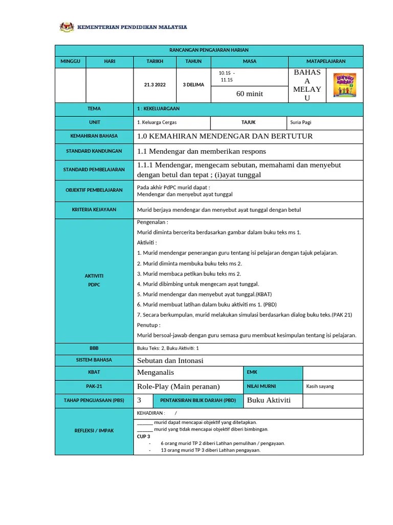 Rph Bm Sjk Thn 3 Kssr Semakan 2017 Pdf - Best City Patterns in 8K