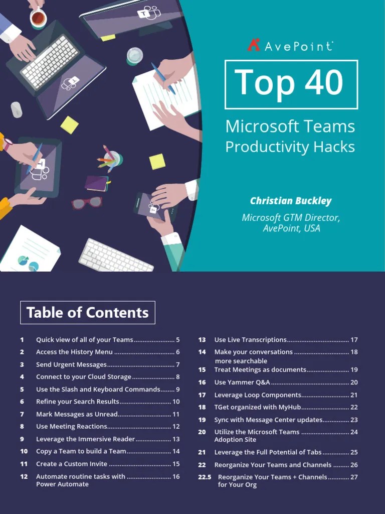 Top 40 Microsoft Teams Productivity Hacks Pdf Mobile App Software