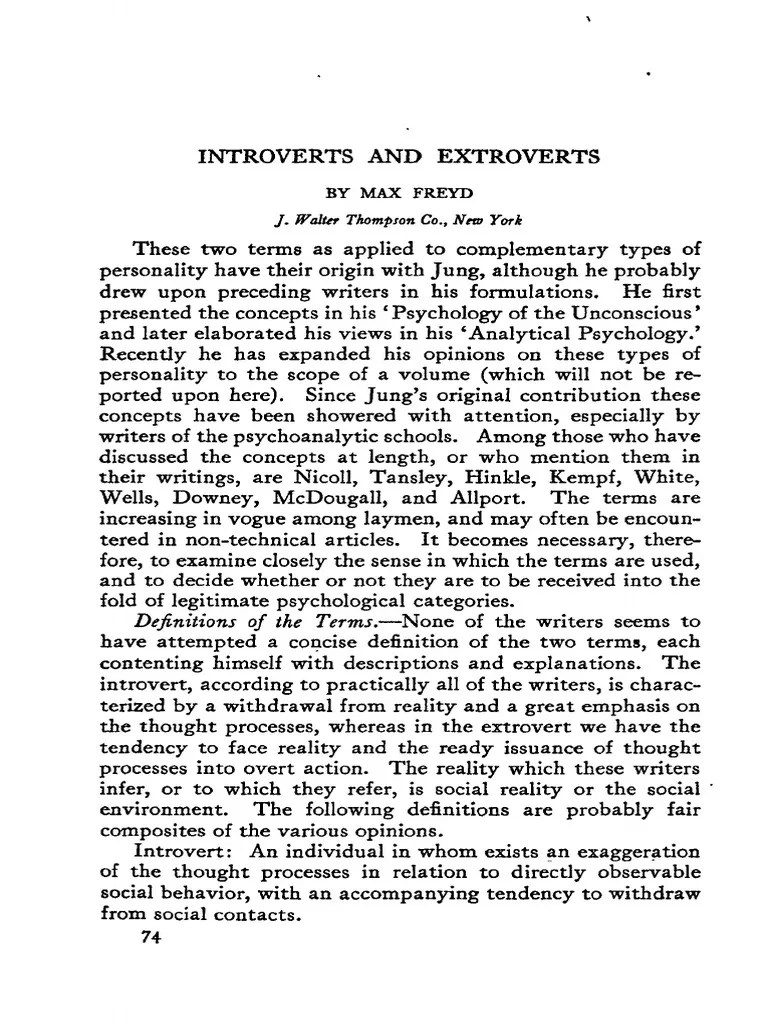 Introverts And Extroverts | PDF | Extraversion And Introversion | Anxiety