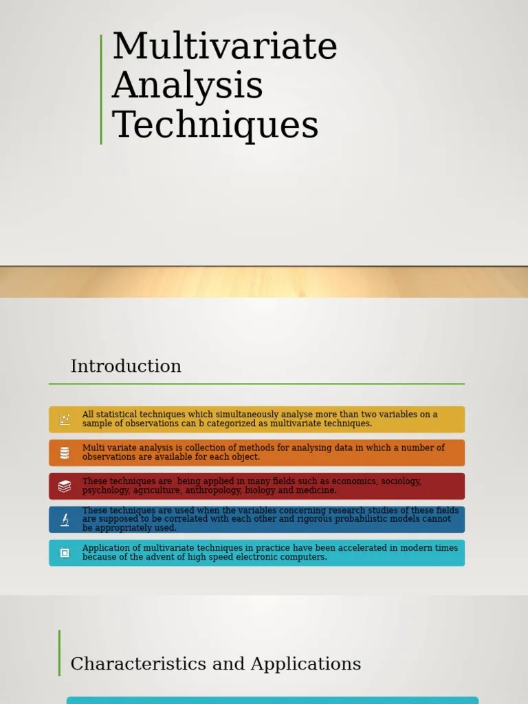 Multivariate Analysis Techniques Guide Pdf Dependent And