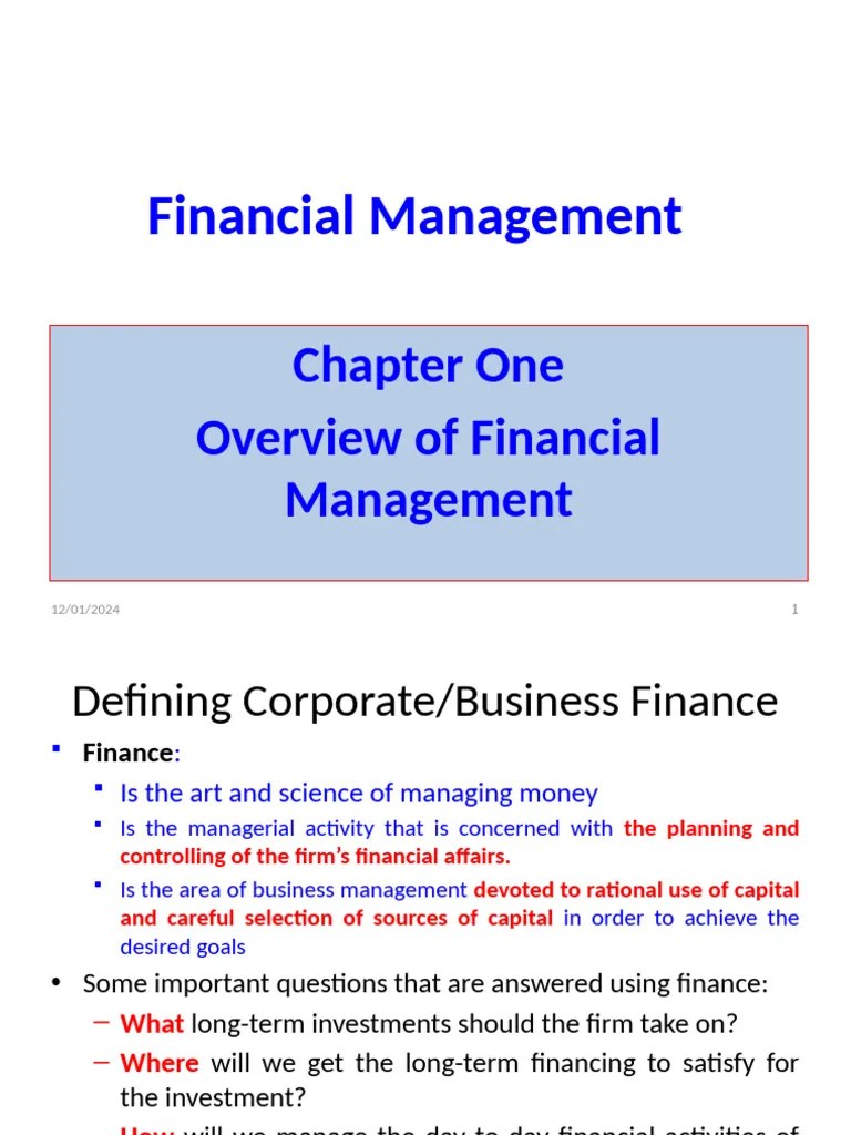 Chapter 1 FM | PDF | Business Economics | Financial Accounting