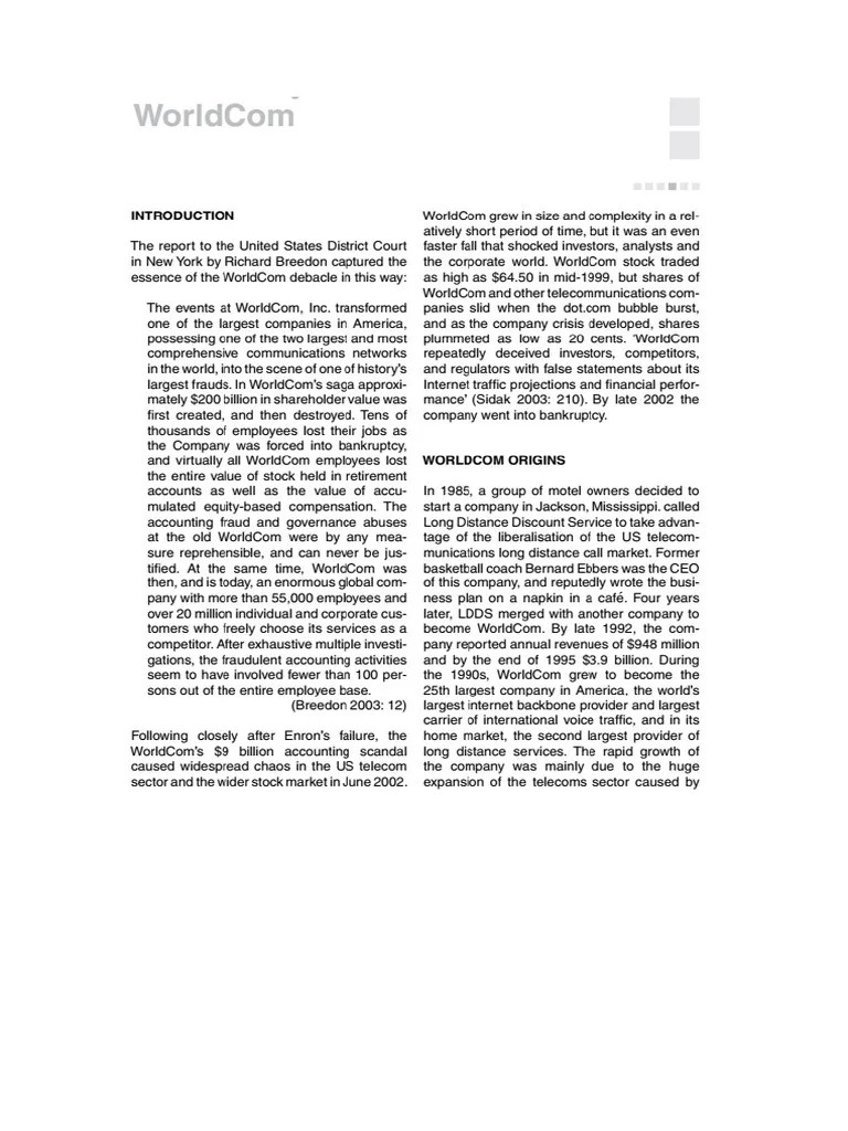 WorldCom Case | PDF