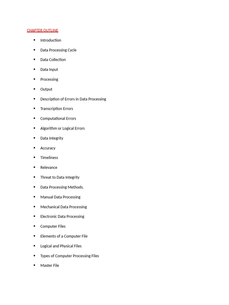 011.data Processing | PDF | Computer File | Computer Data Storage