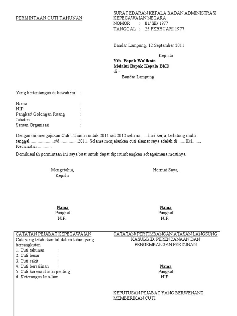 10.11.2021 · surat pengunduran diri dari organisasi himpunan mahasiswa. Contoh Blanko Kosong An Cuti Tahunan Pdf