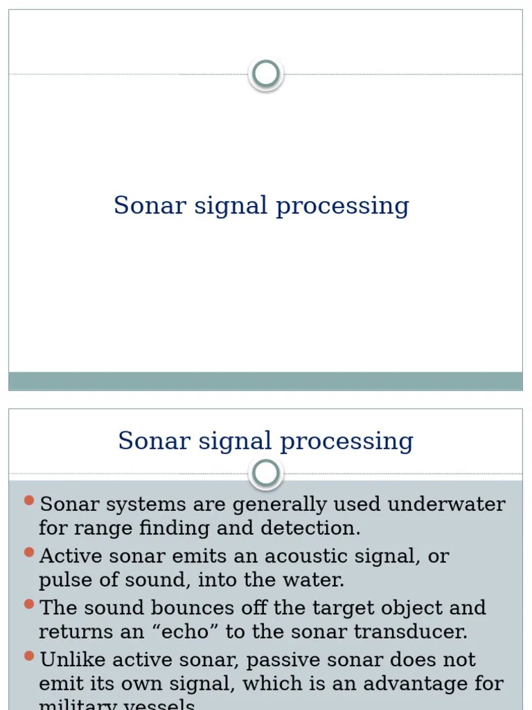 Sonar Signal Processing | PDF | Sonar | Applied Mathematics