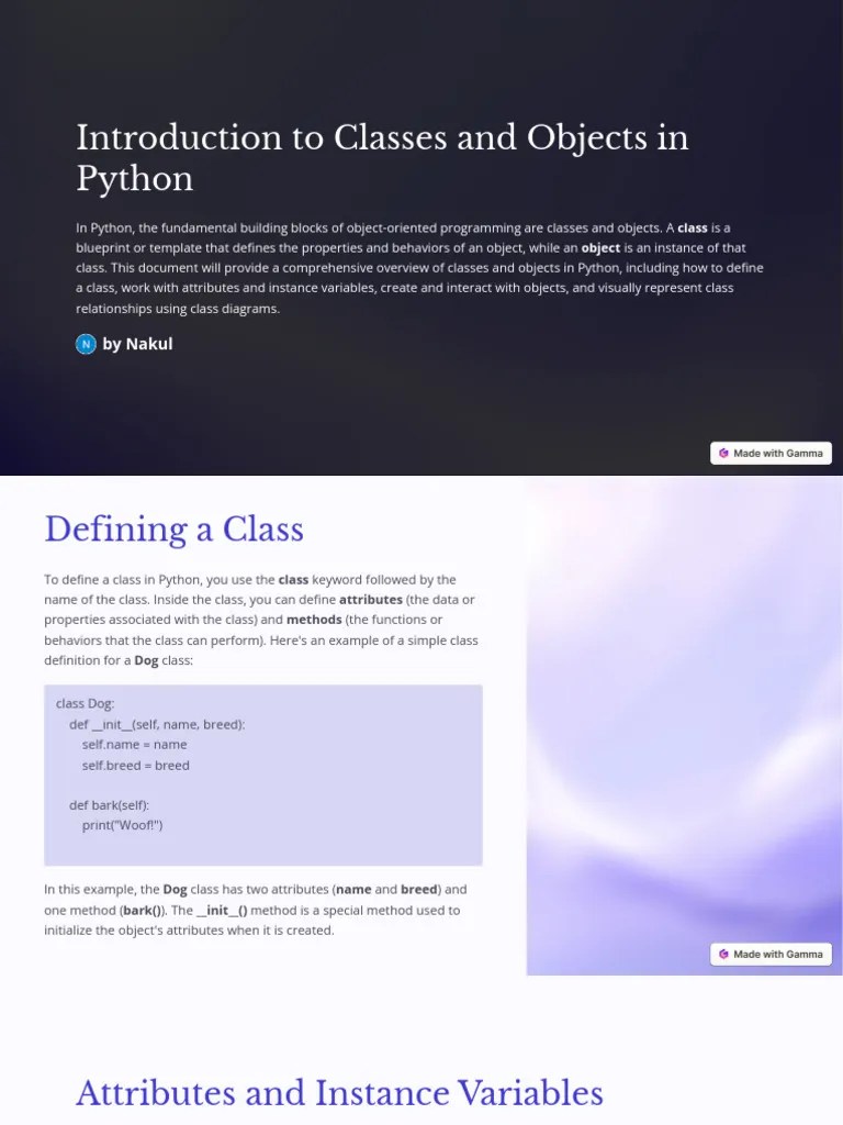 Python Classes And Objects Guide | PDF | Class (Computer Programming ...