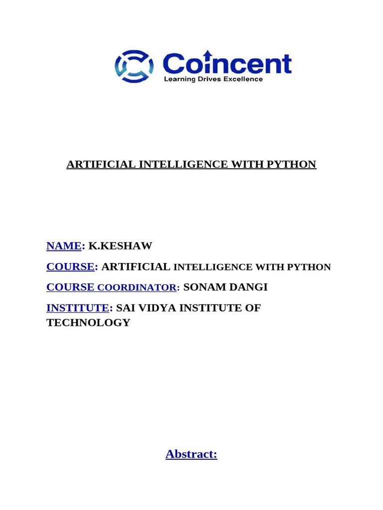 Artificial Intelligence With Python | PDF | Artificial Intelligence ...