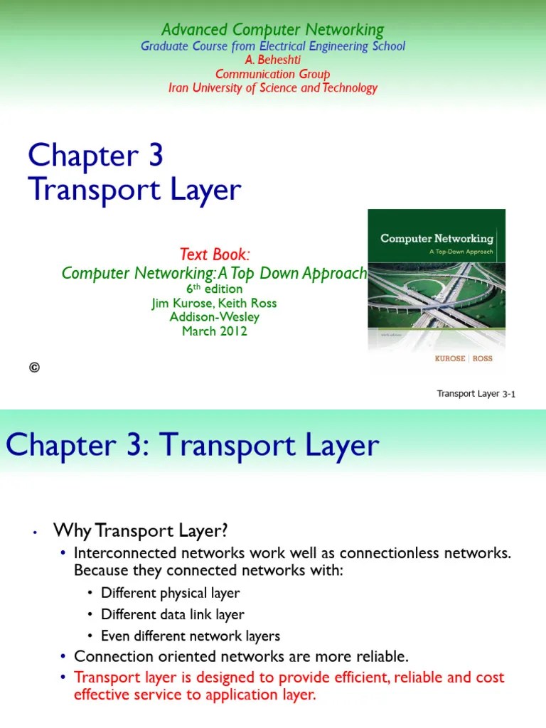 Chapter 3 Transport | PDF | Port (Computer Networking) | Transmission ...