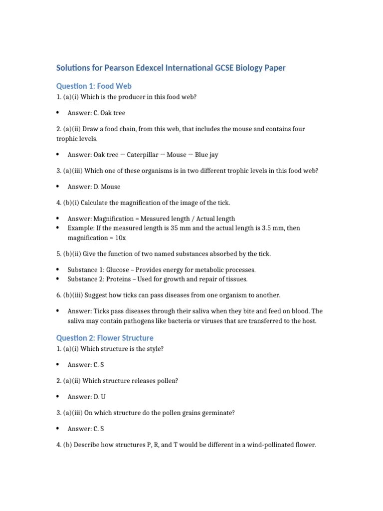 Biology_IGCSE_Solutions | PDF | Reproduction | Food Web