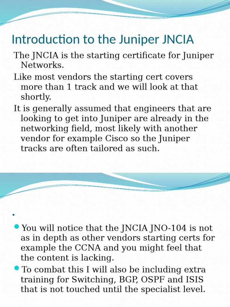 Introduction+to+the+Juniper+JNCIA | PDF | Computer Network | Routing