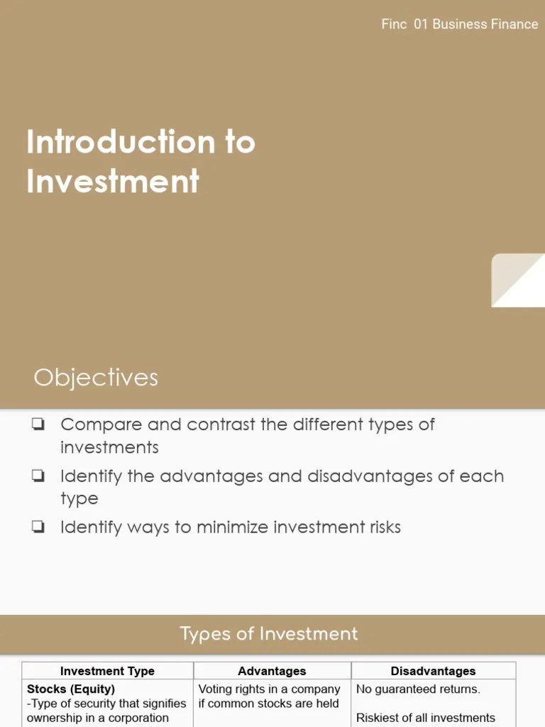 Introduction To Investments 2 | PDF | Diversification (Finance ...