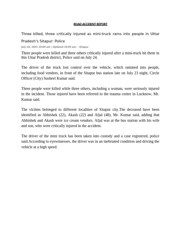 Road Accident Report | PDF