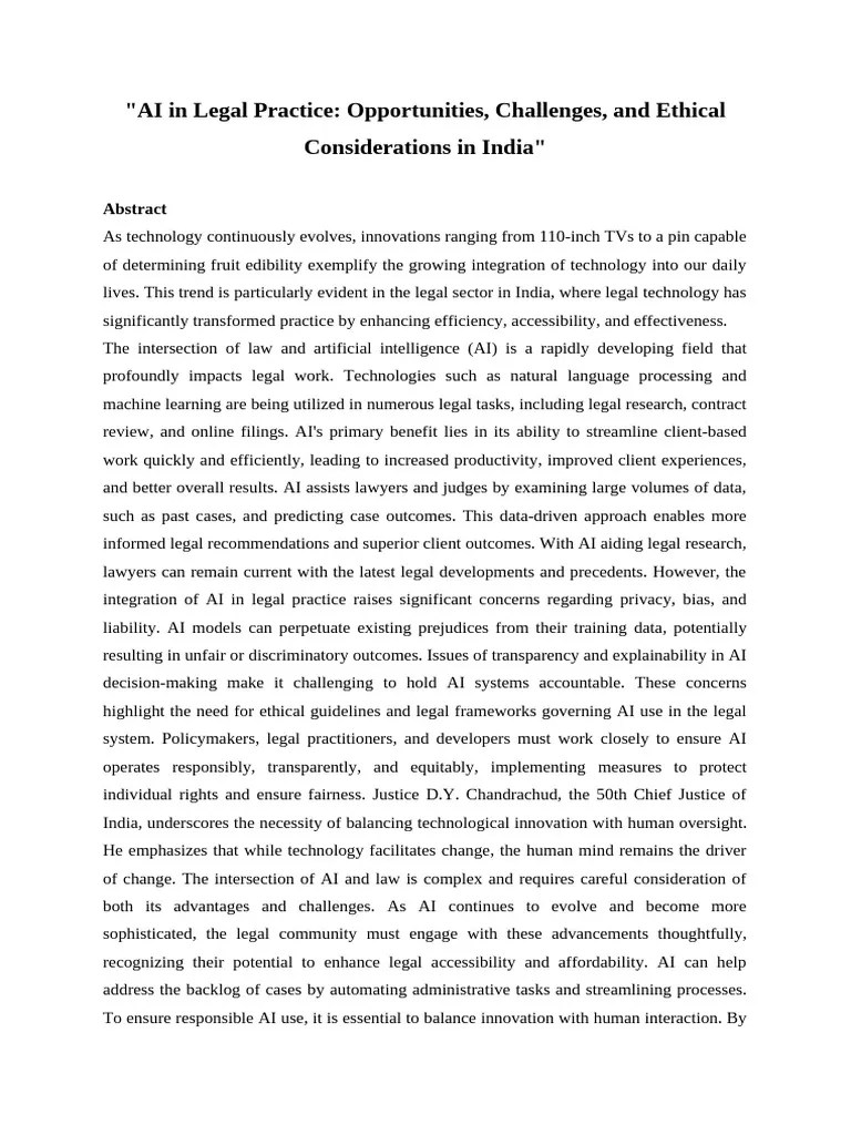 AI In Legal Practice | PDF | Artificial Intelligence | Intelligence (AI ...