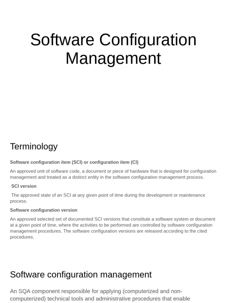 Software Configuration Management | PDF | Systems Thinking | Systems ...