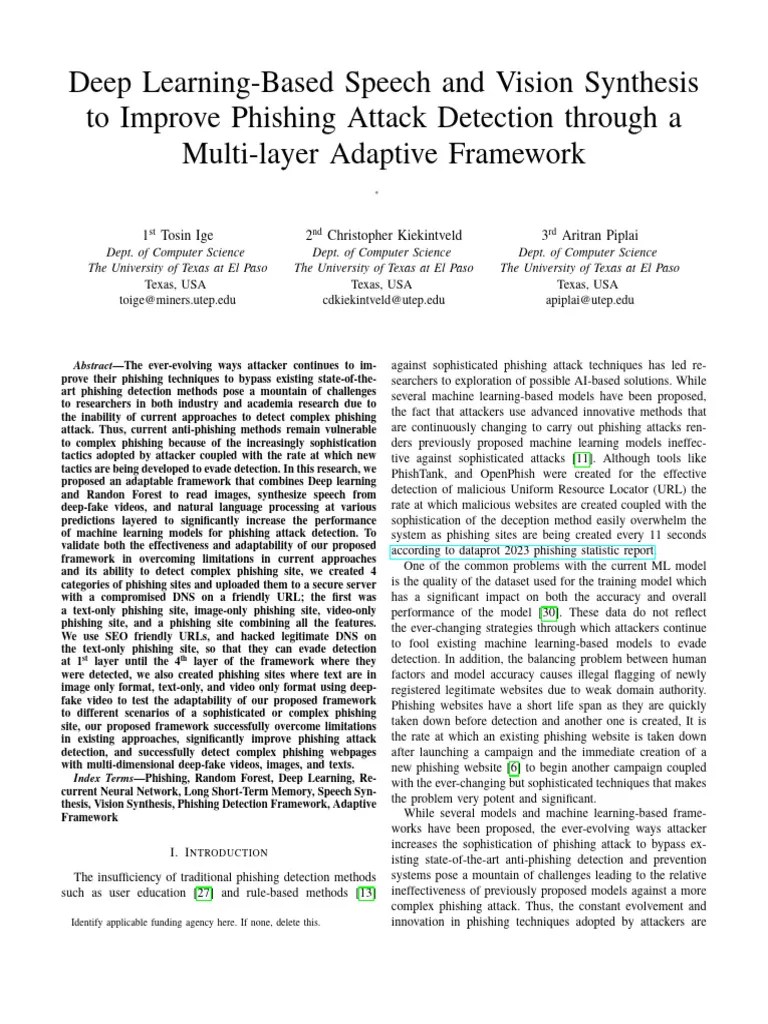 Deep Learning For Enhanced Phishing Detection Pdf Phishing