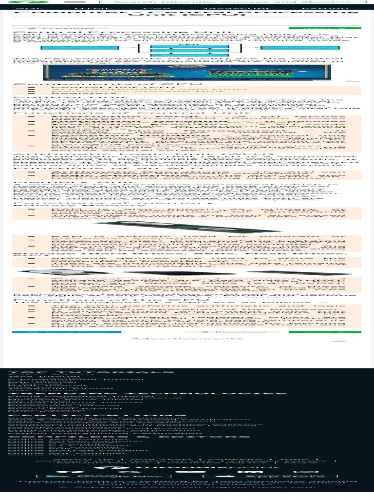 Computer - Central Processing Unit (CPU) | PDF | Computer Data Storage ...