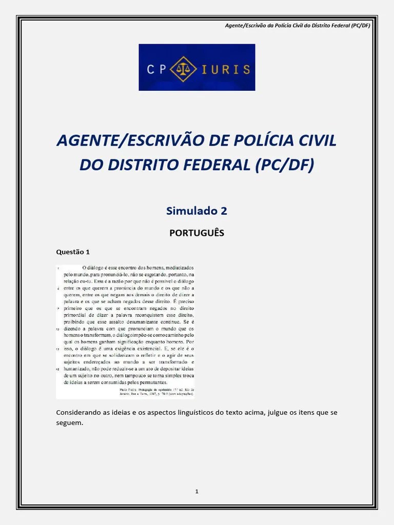 Pcdf - Simulado III | PDF | Administração Pública | Crimes