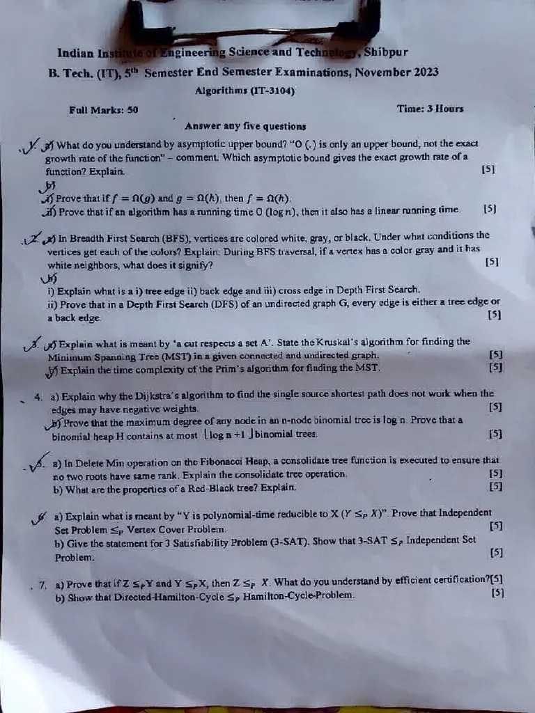 ALL PYQ | PDF | Applied Mathematics | Algorithms