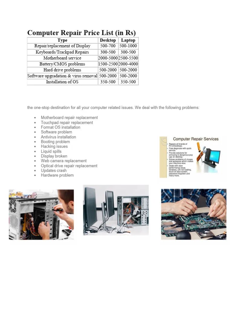 Computer Repairing Service | PDF