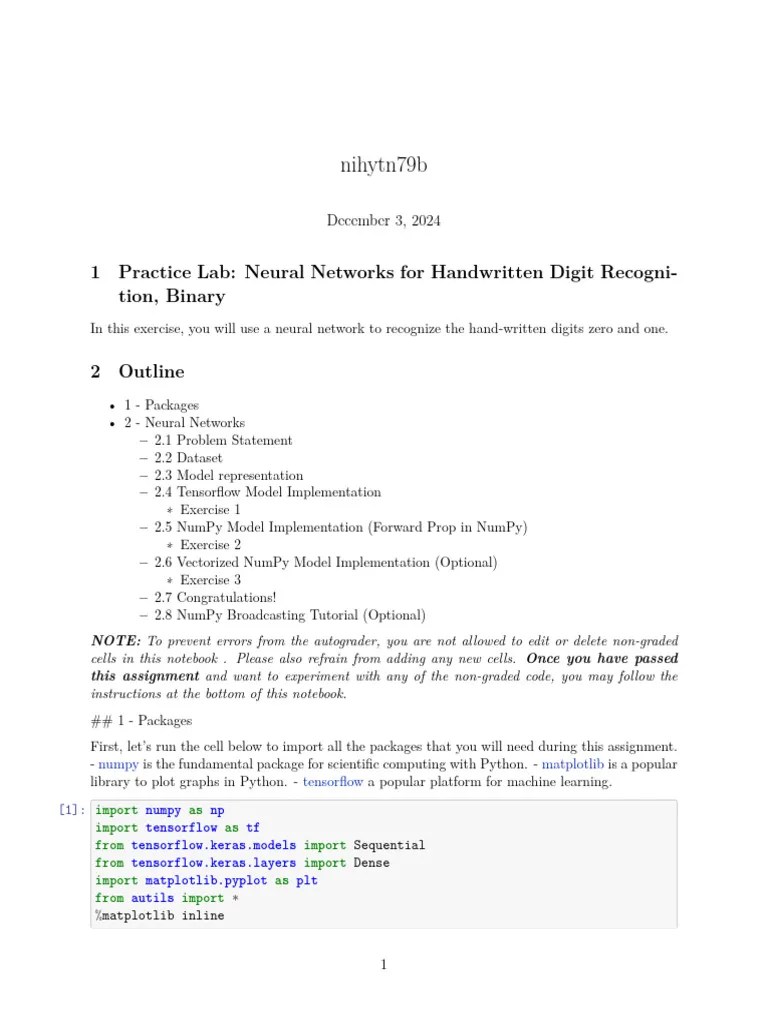 C2_W1_Assignment | PDF | Artificial Neural Network | Computer Programming