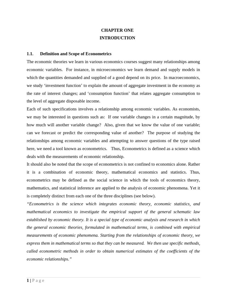 Econometrics Chapter 1 | PDF | Econometrics | Statistics