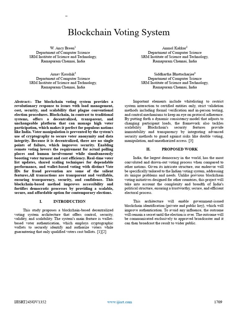 Blockchain Voting System | PDF | Voting
