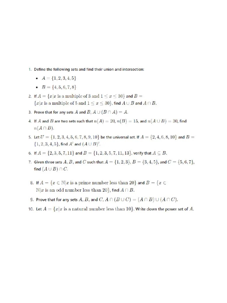Maths Ch-1 Sets | PDF