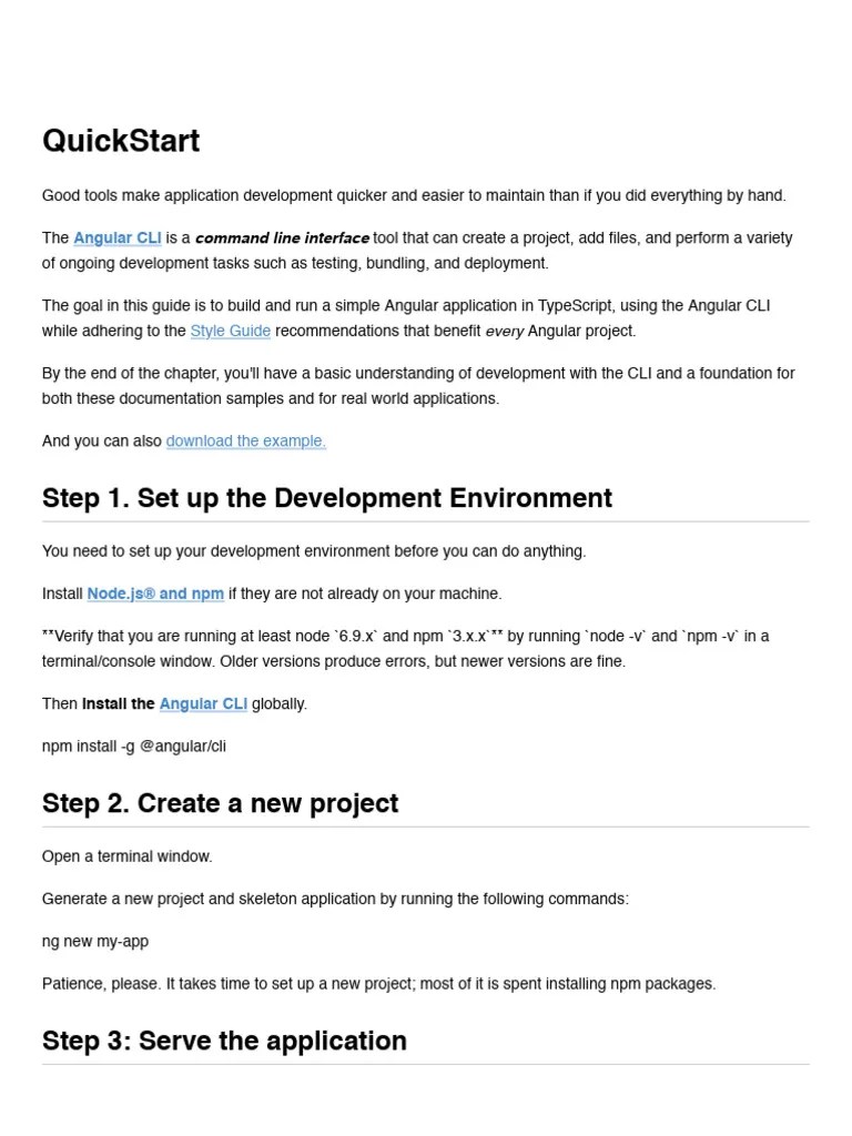 Quickstart | PDF | Command Line Interface | Software Development