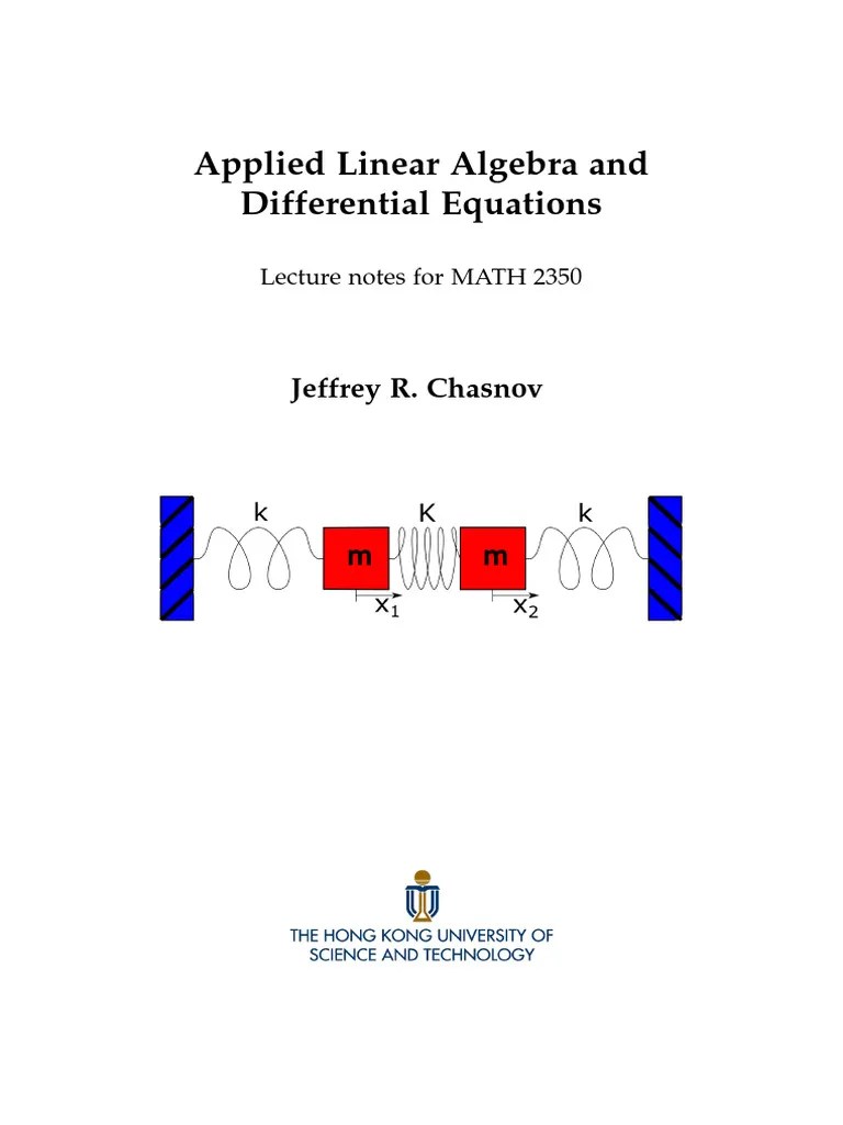 Applied Linear Algebra And Differential Equations | PDF | Determinant | Matrix (Mathematics)
