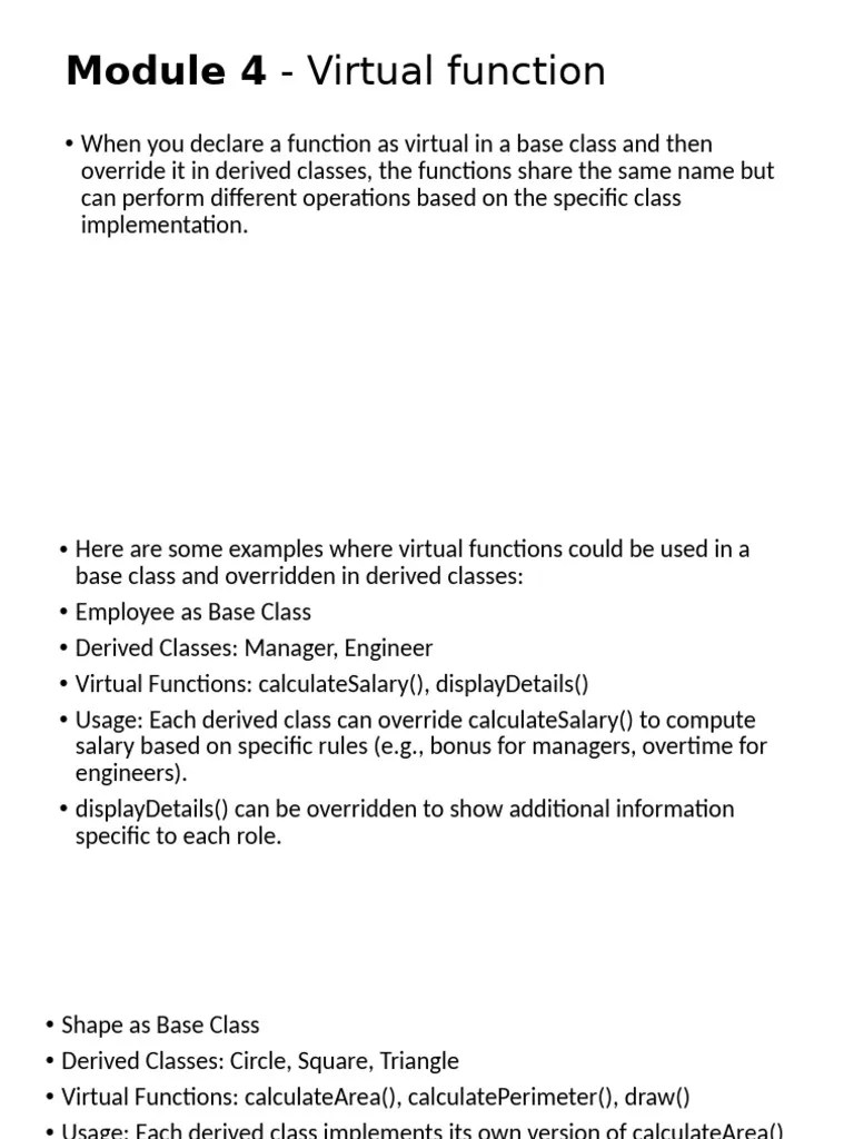 MODULE 4_OOPS | PDF | Inheritance (Object Oriented Programming) | C++