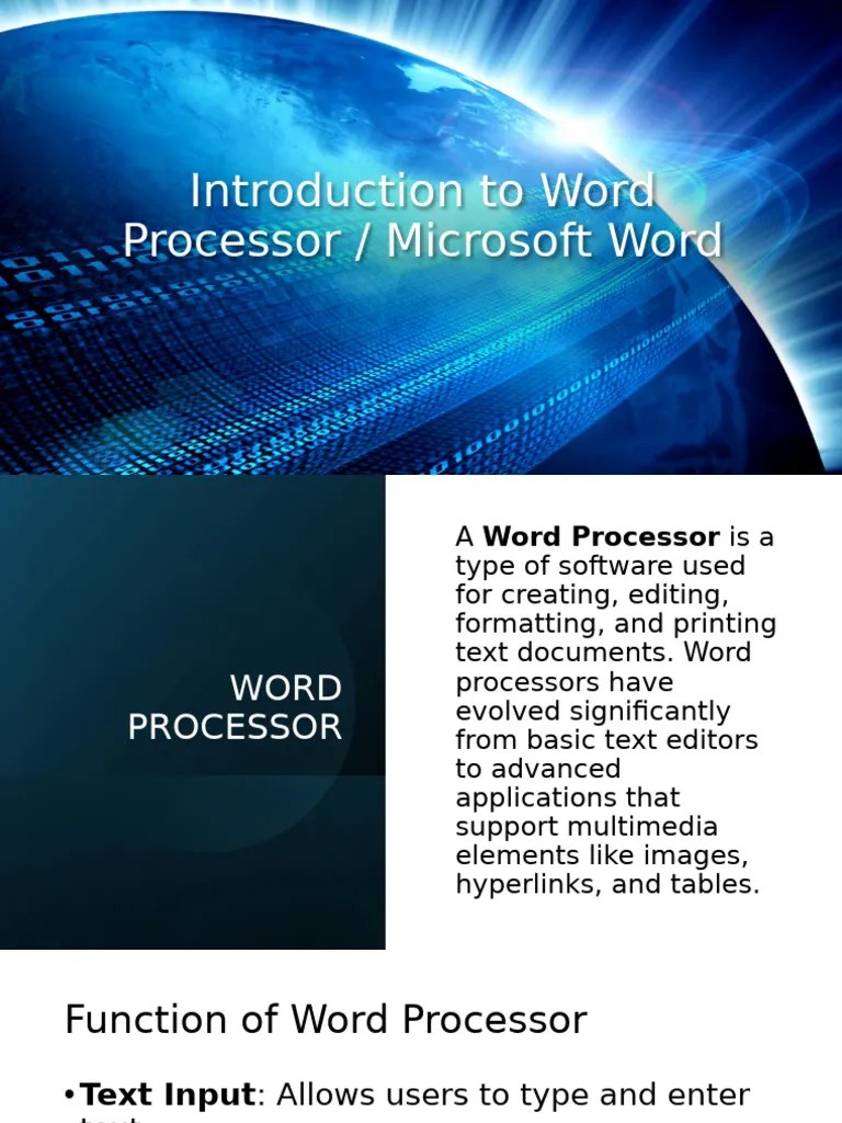 Introduction To Word Processor | PDF