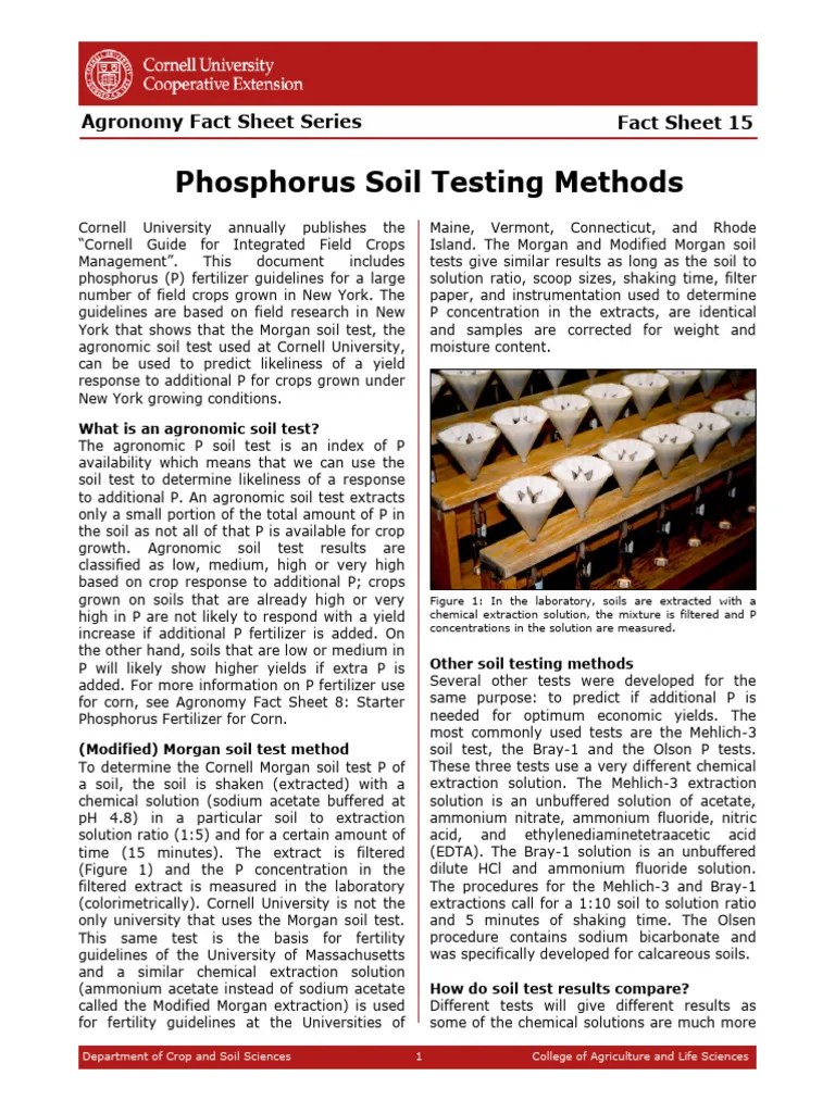 Phosphorus Soil Testing Methods | PDF | Soil | Agronomy
