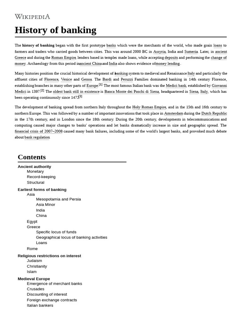 01. History_of_banking | PDF | Money | Banking