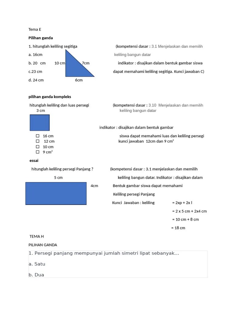 Soal Matematika Kelas 3 Pdf