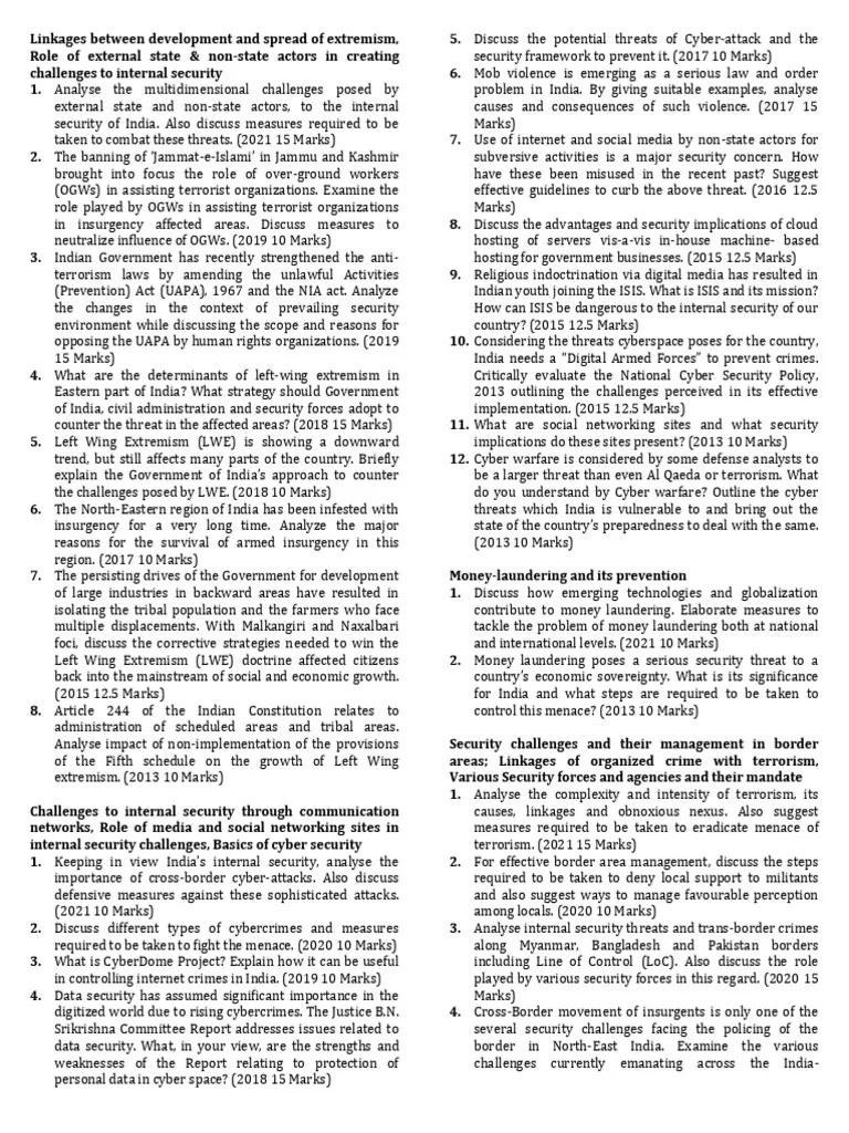 Internal Security | PDF | Insurgency | National Security